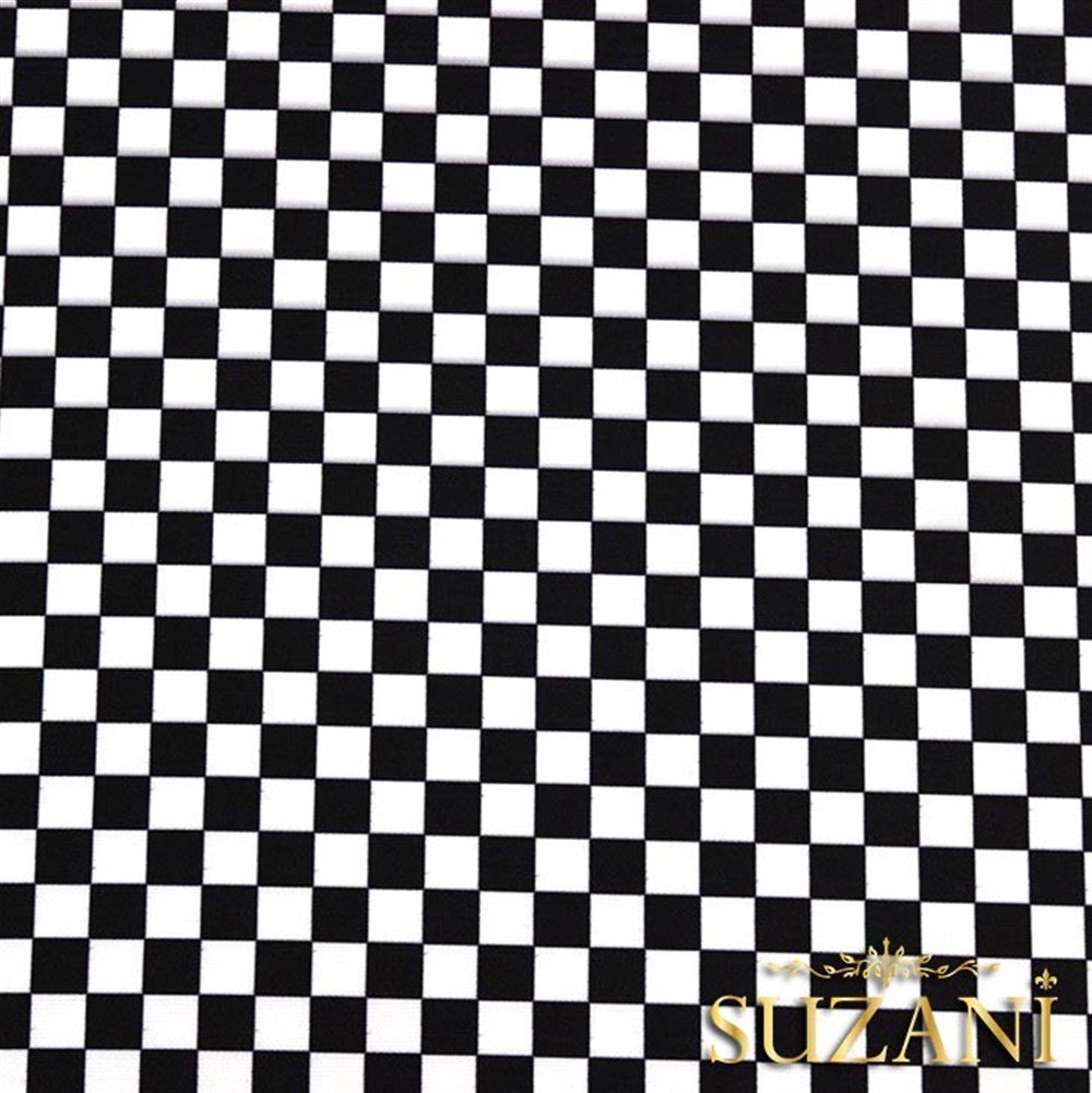 Siyah Beyaz Küçük Kareli Damalı Kumaş