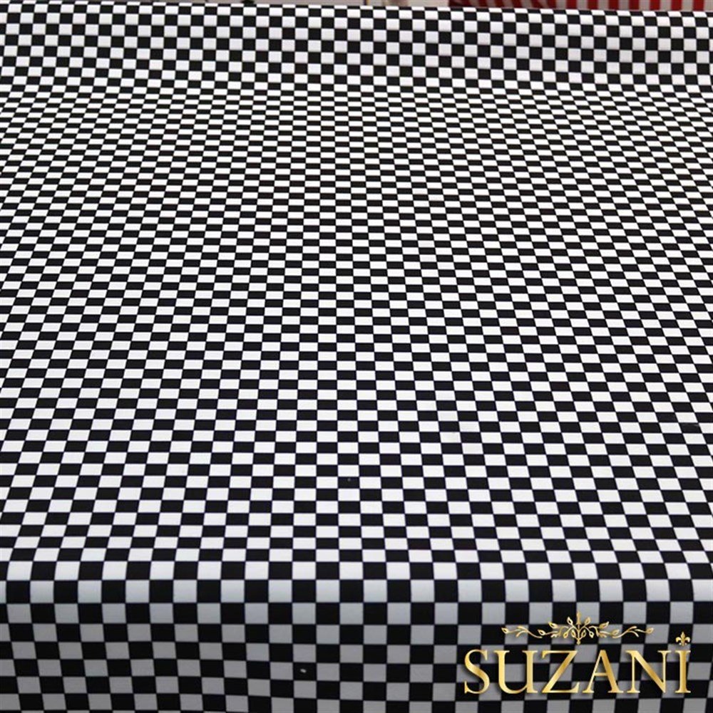 Siyah Beyaz Küçük Kareli Damalı Kumaş