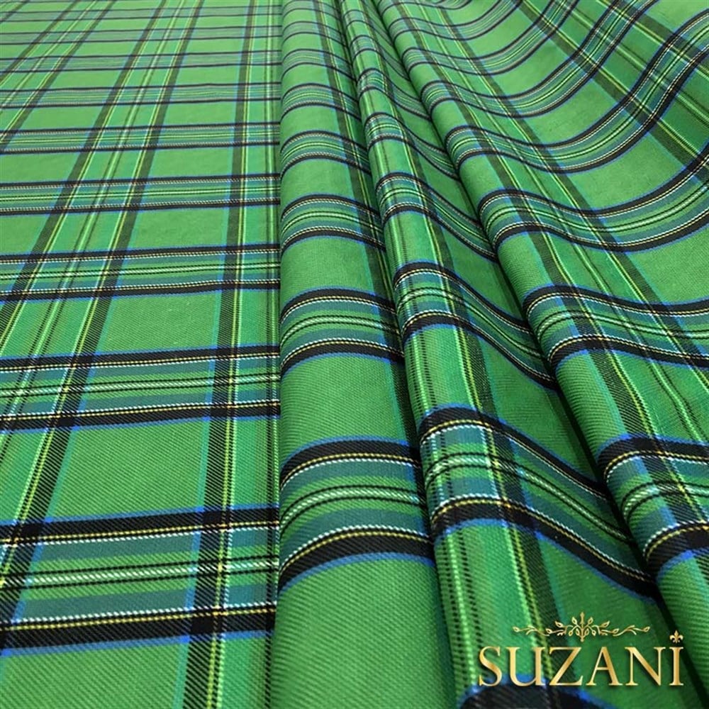 Yeşil Ekose Döşemelik Kumaş