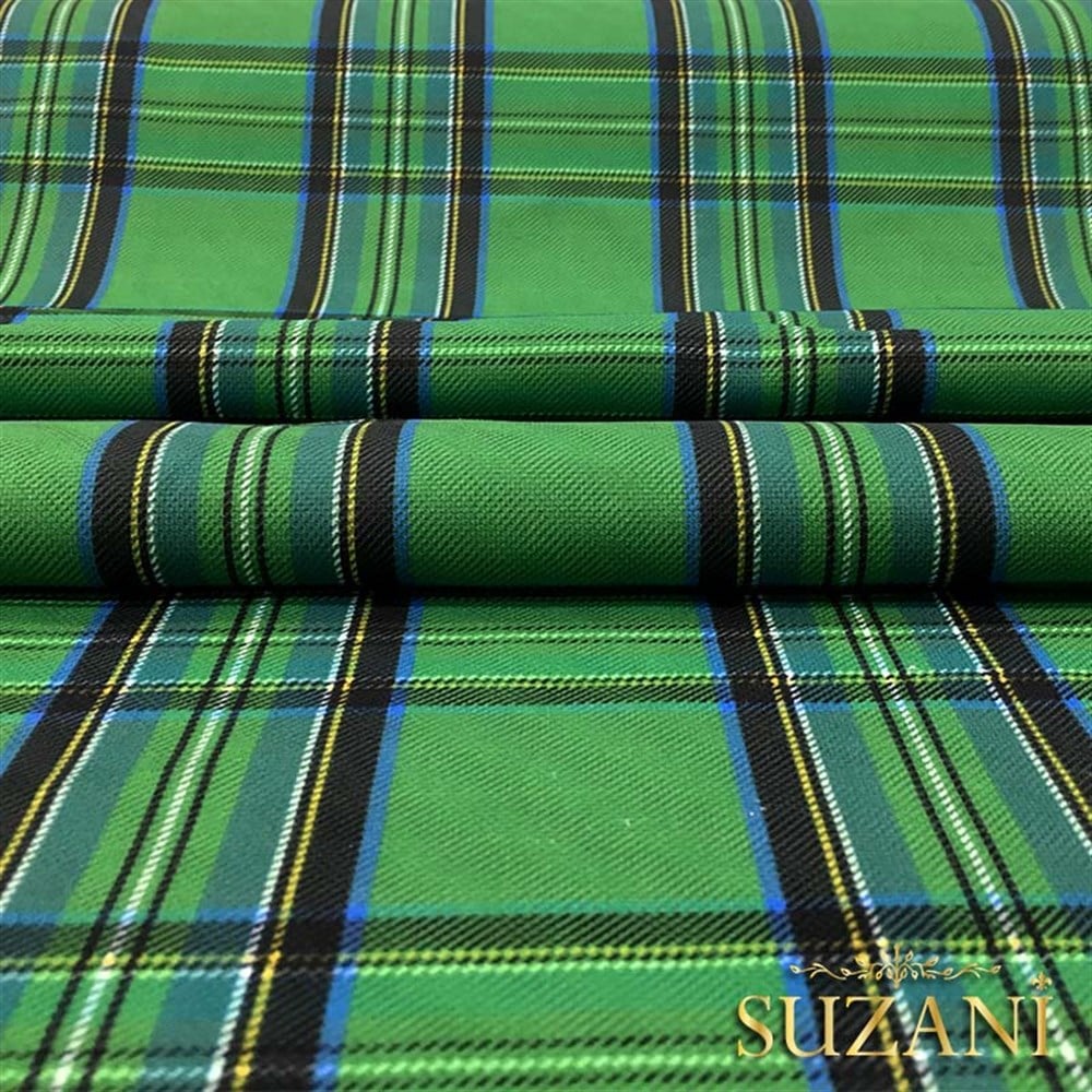 Yeşil Ekose Döşemelik Kumaş