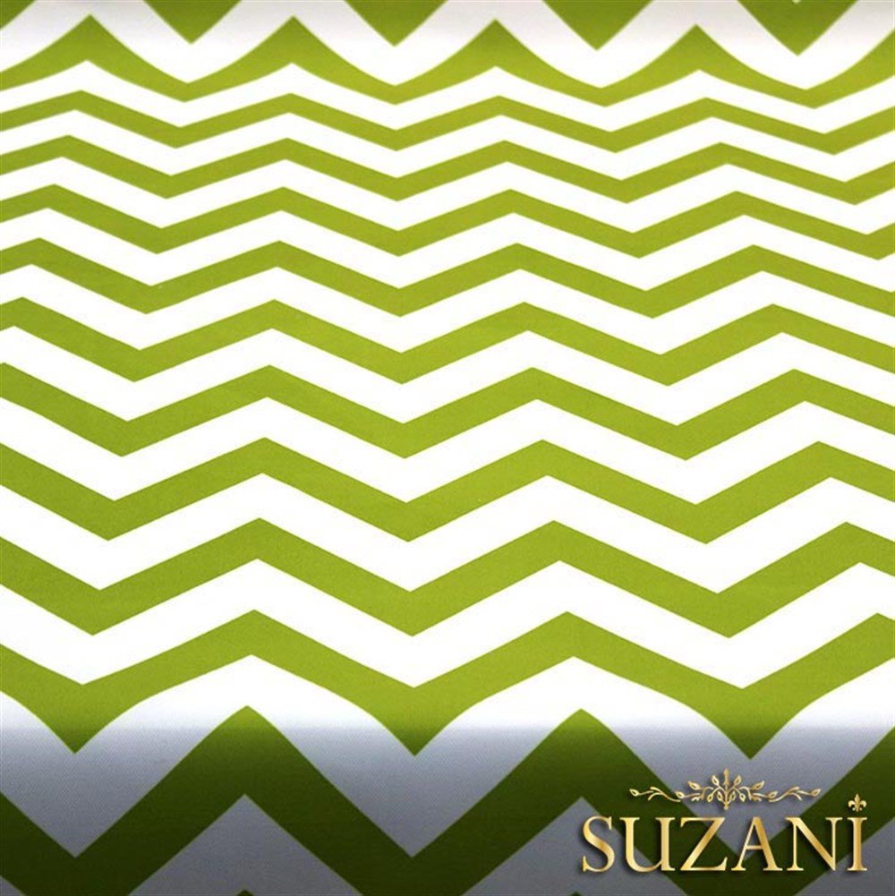 Yeşil Zigzag Desenli Kumaş