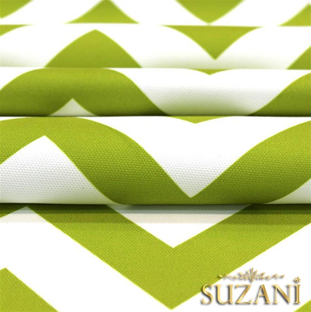 Yeşil Zigzag Desenli Kumaş