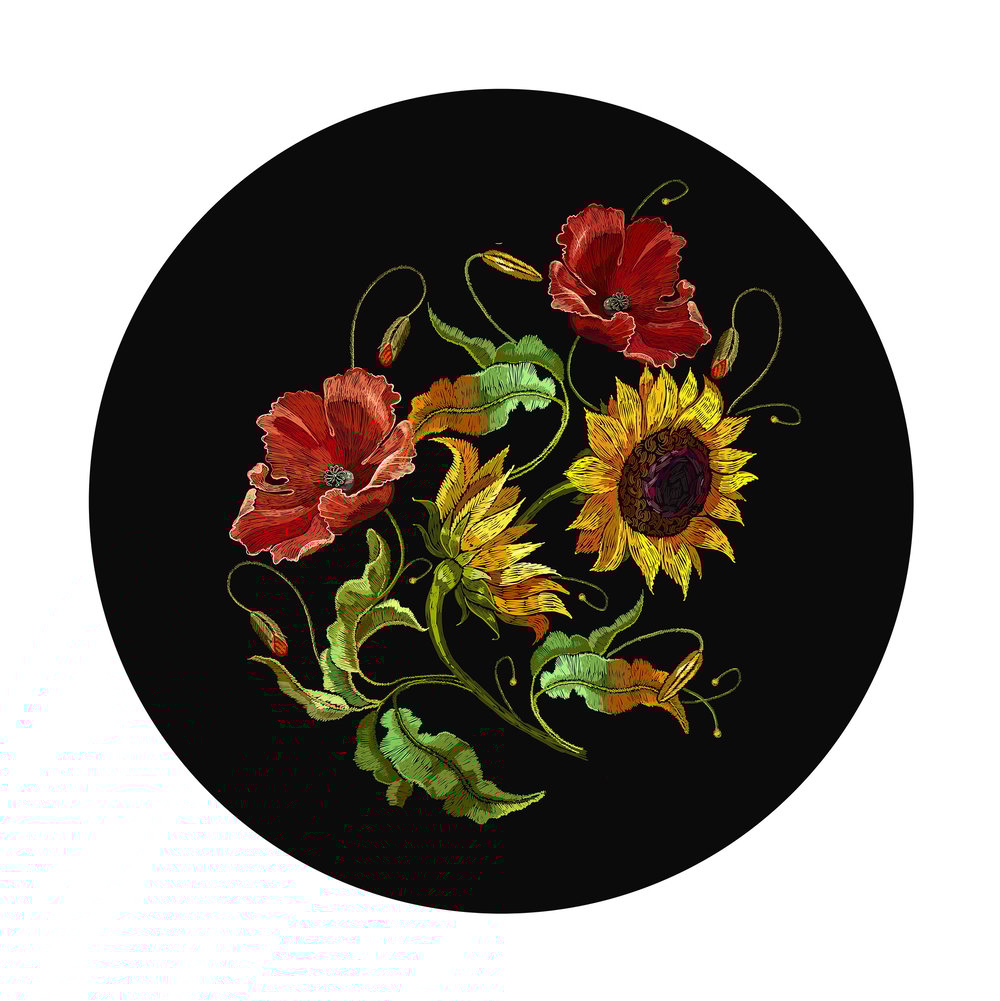 Ayçiçeği Desenli Dikişsiz 3'lü Supla Kumaşı