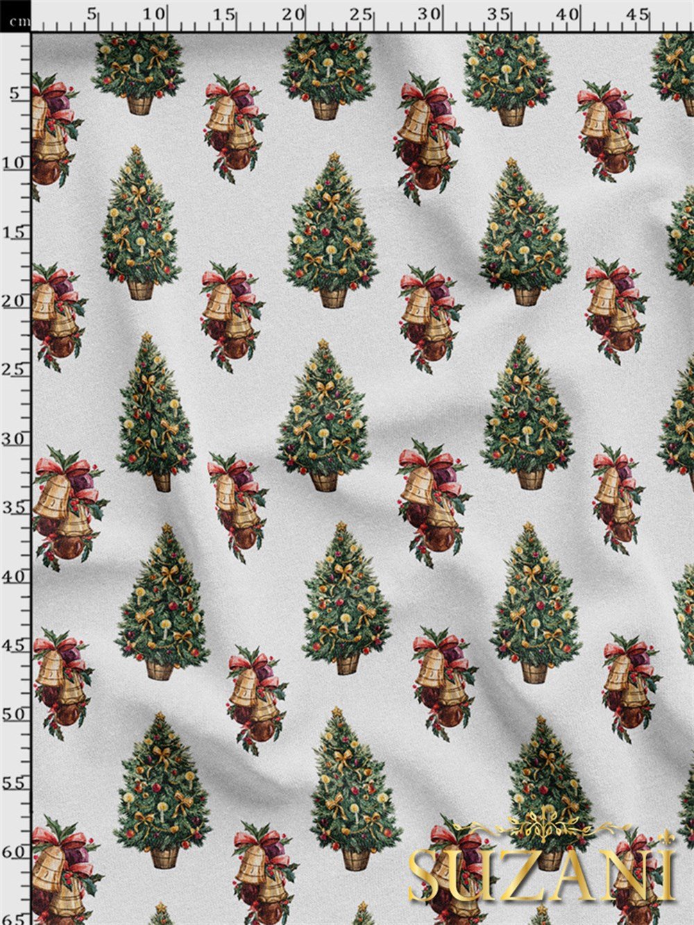 Çam Ağacı Desenli Dijital Baskılı Kumaş