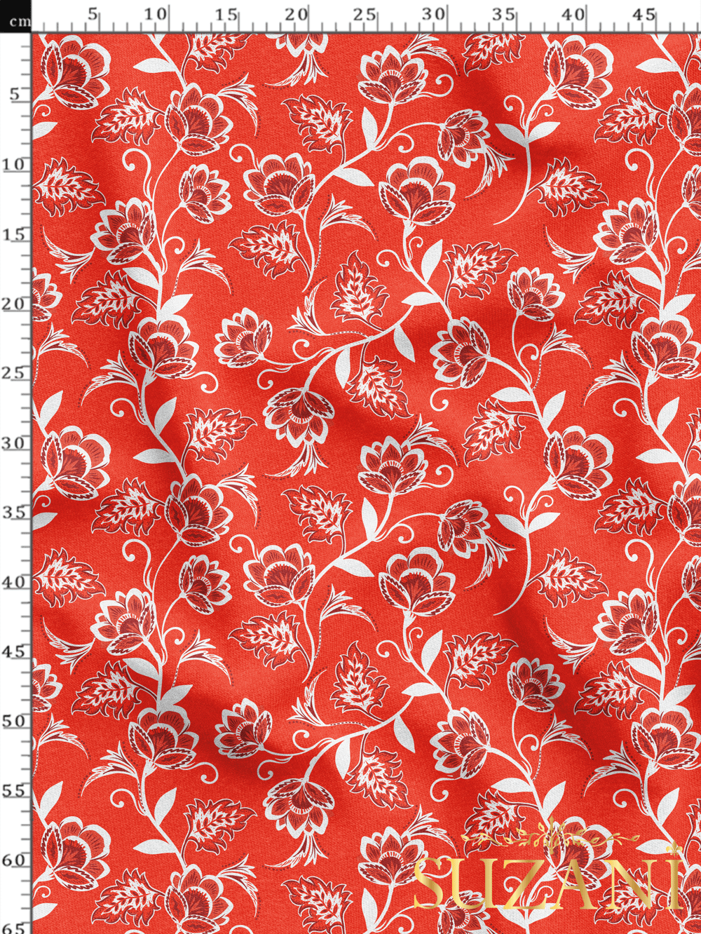 Çiçek Desenli Dijital Baskılı Kumaş