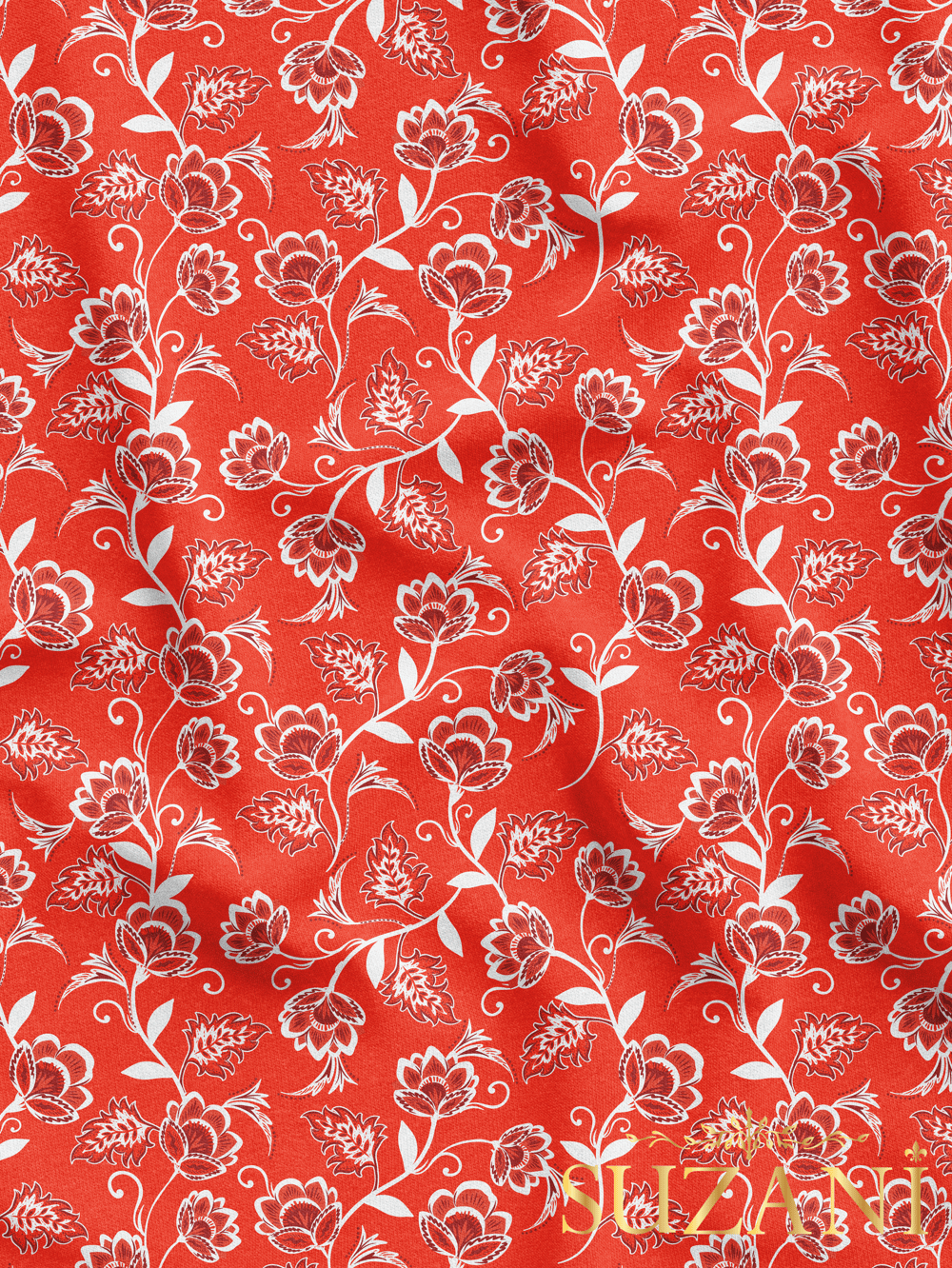 Çiçek Desenli Dijital Baskılı Kumaş