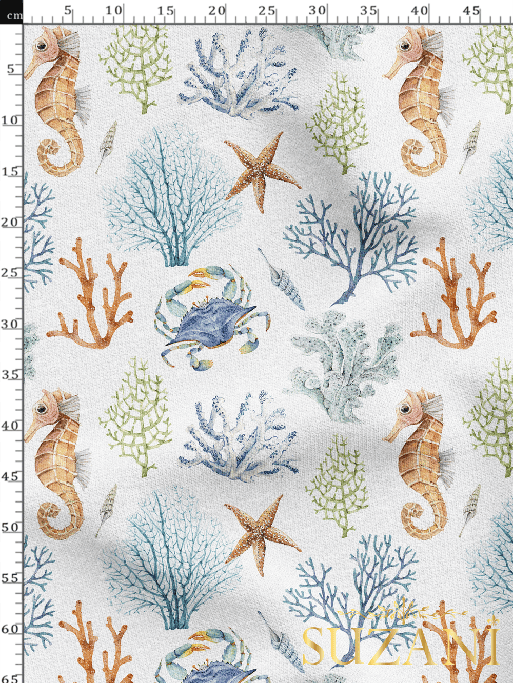 Denizatı Desenli Dijital Baskılı Kumaş