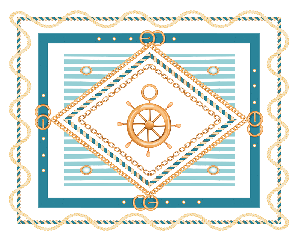 Dümen Desenli 3'lü Amerikan Servisi Kumaşı