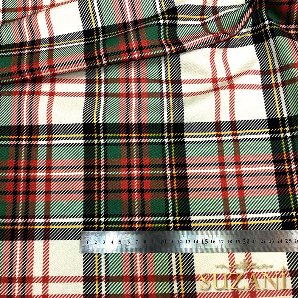 Ekose Desenli Dijital Baskılı Kumaş