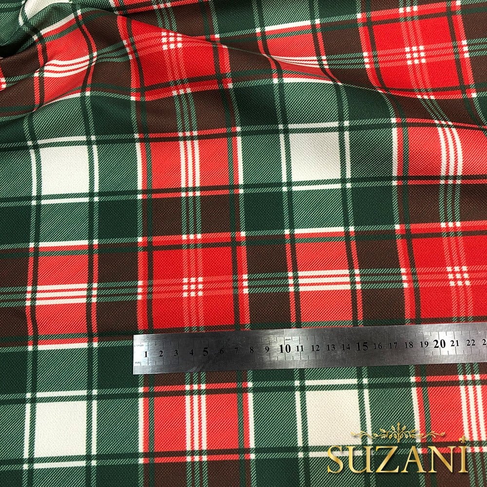 Ekose Desenli Dijital Baskılı Kumaş