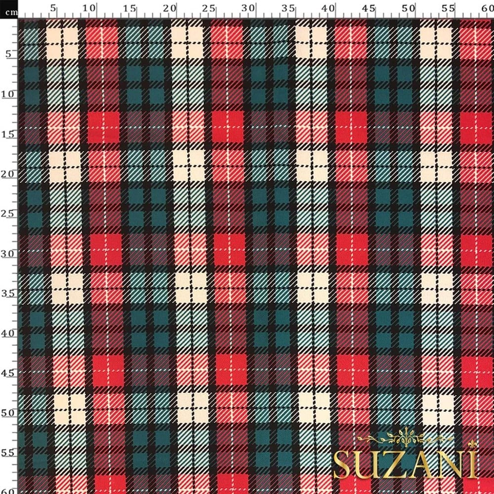 Ekose Desenli Dijital Baskılı Kumaş