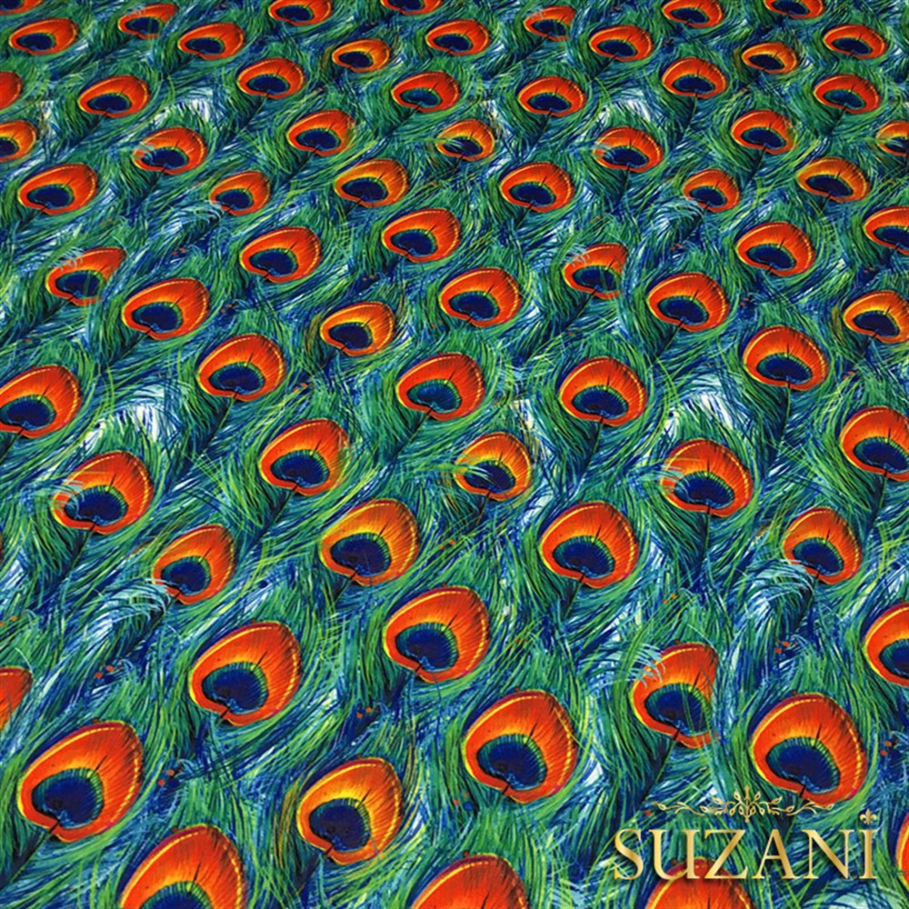 Elegant Tavus Kuşu Tüyü Kumaş