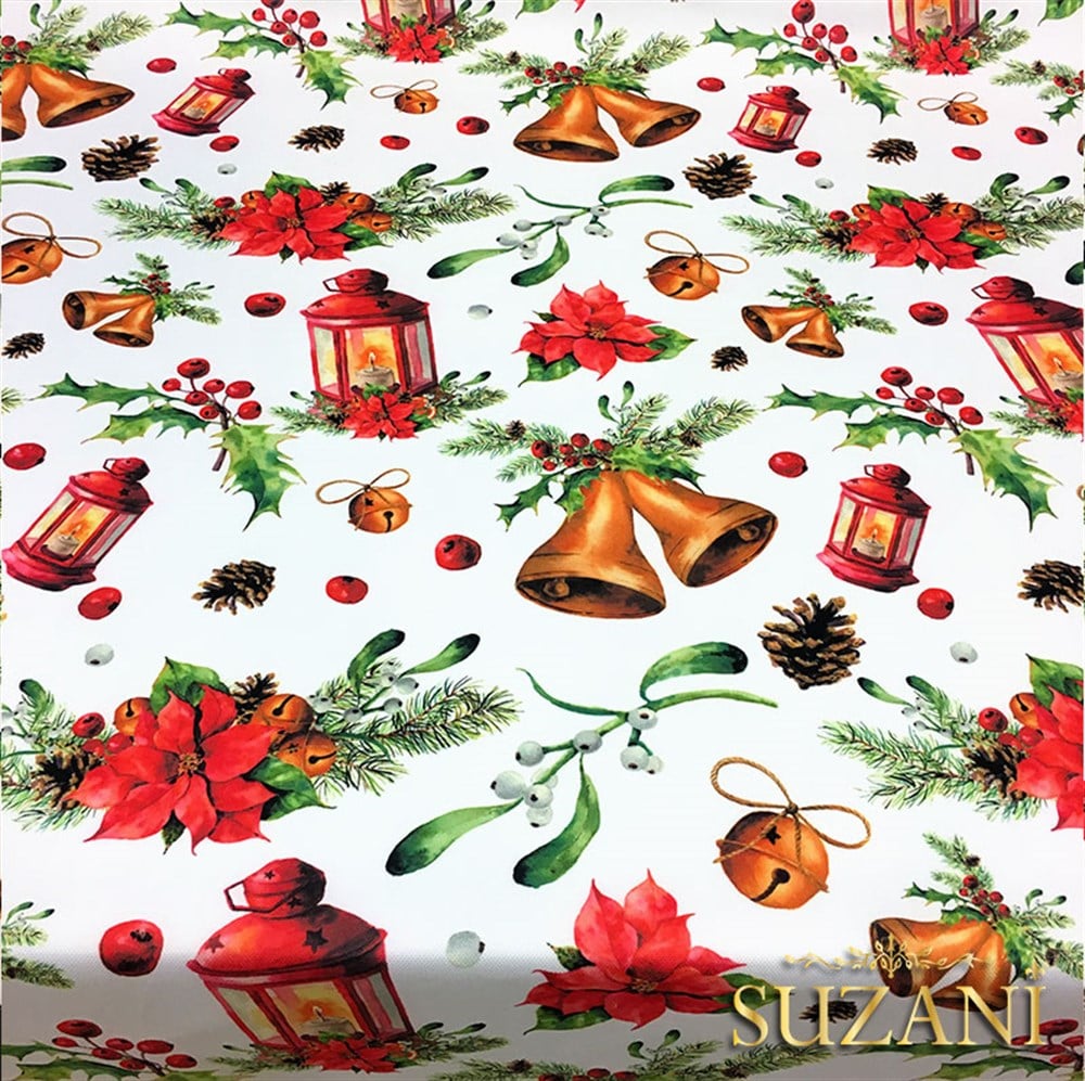 Fenerli Yılbaşı Desenli Kumaş