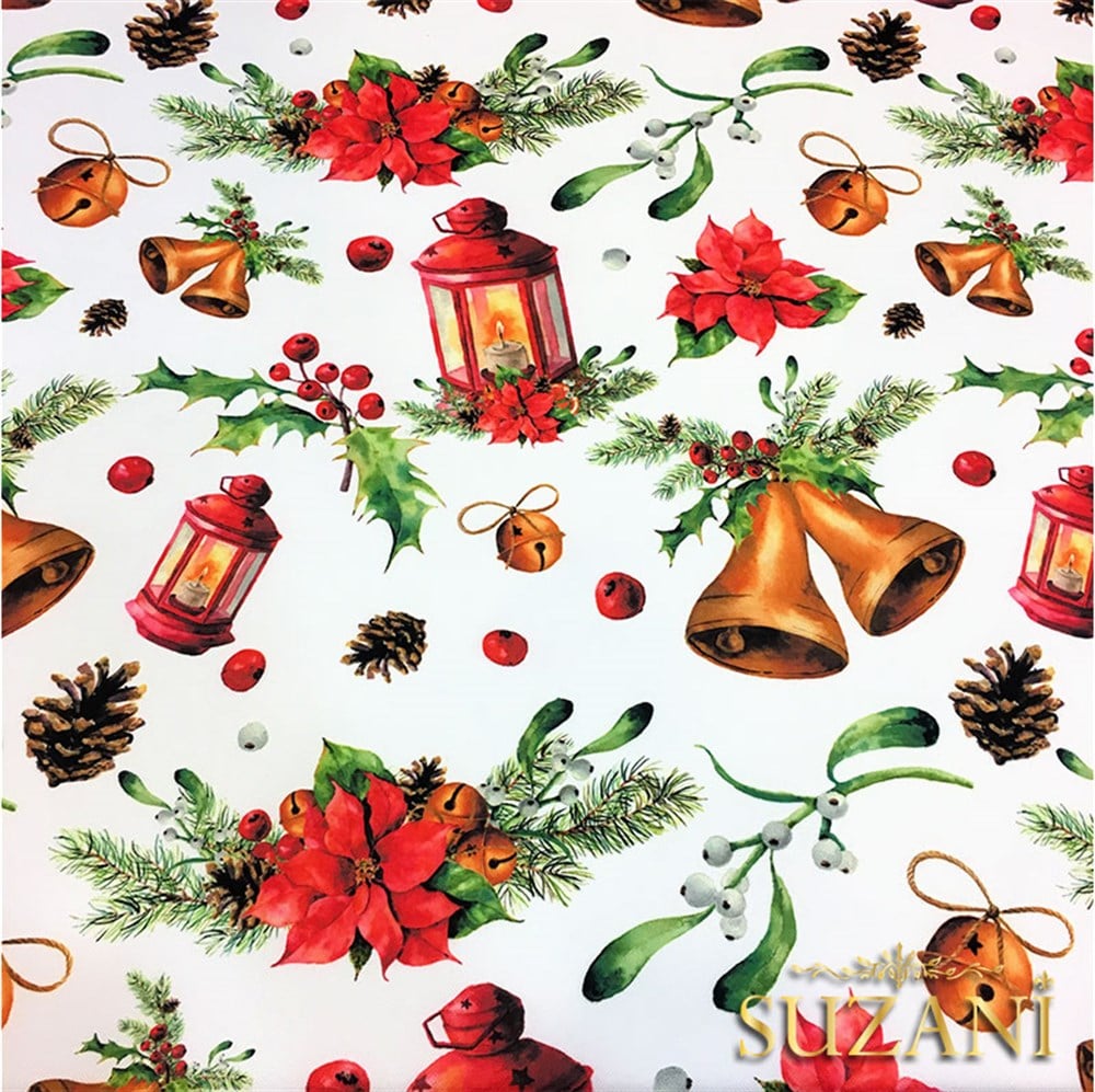 Fenerli Yılbaşı Desenli Kumaş