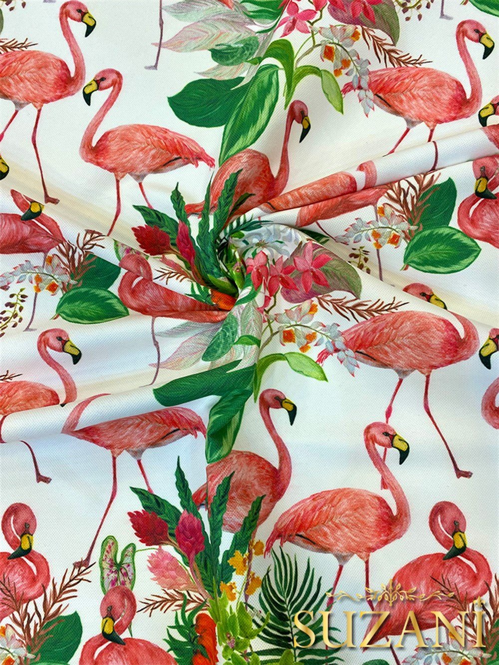 Flamingo Desenli Dijital Baskılı Kumaş