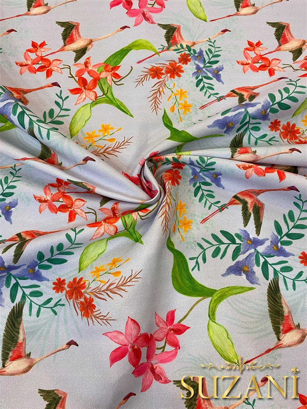 Flamingo Desenli Dijital Baskılı Kumaş