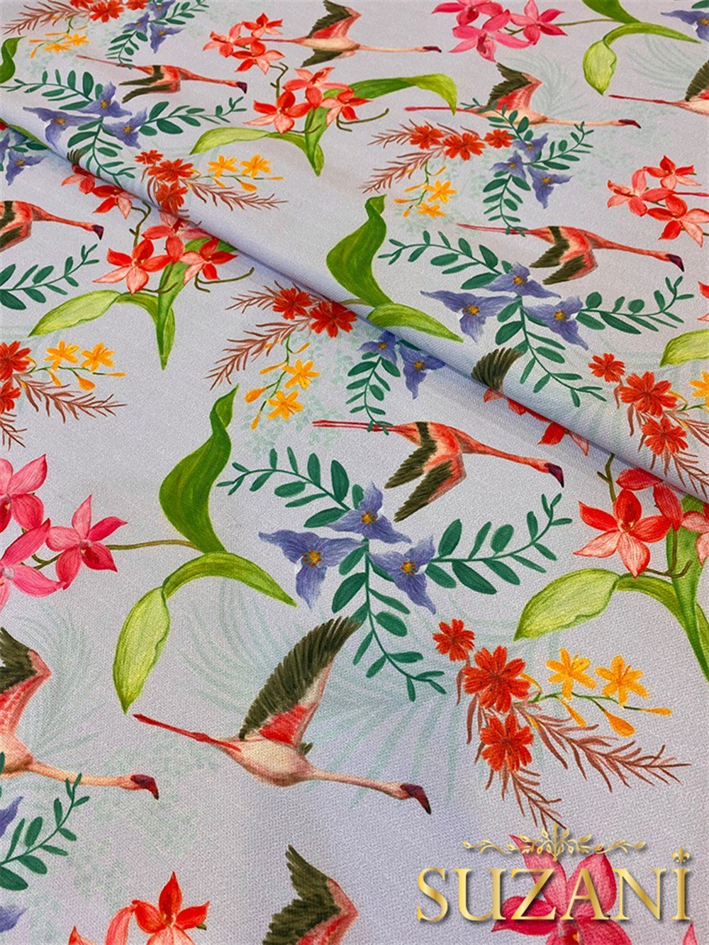 Flamingo Desenli Dijital Baskılı Kumaş