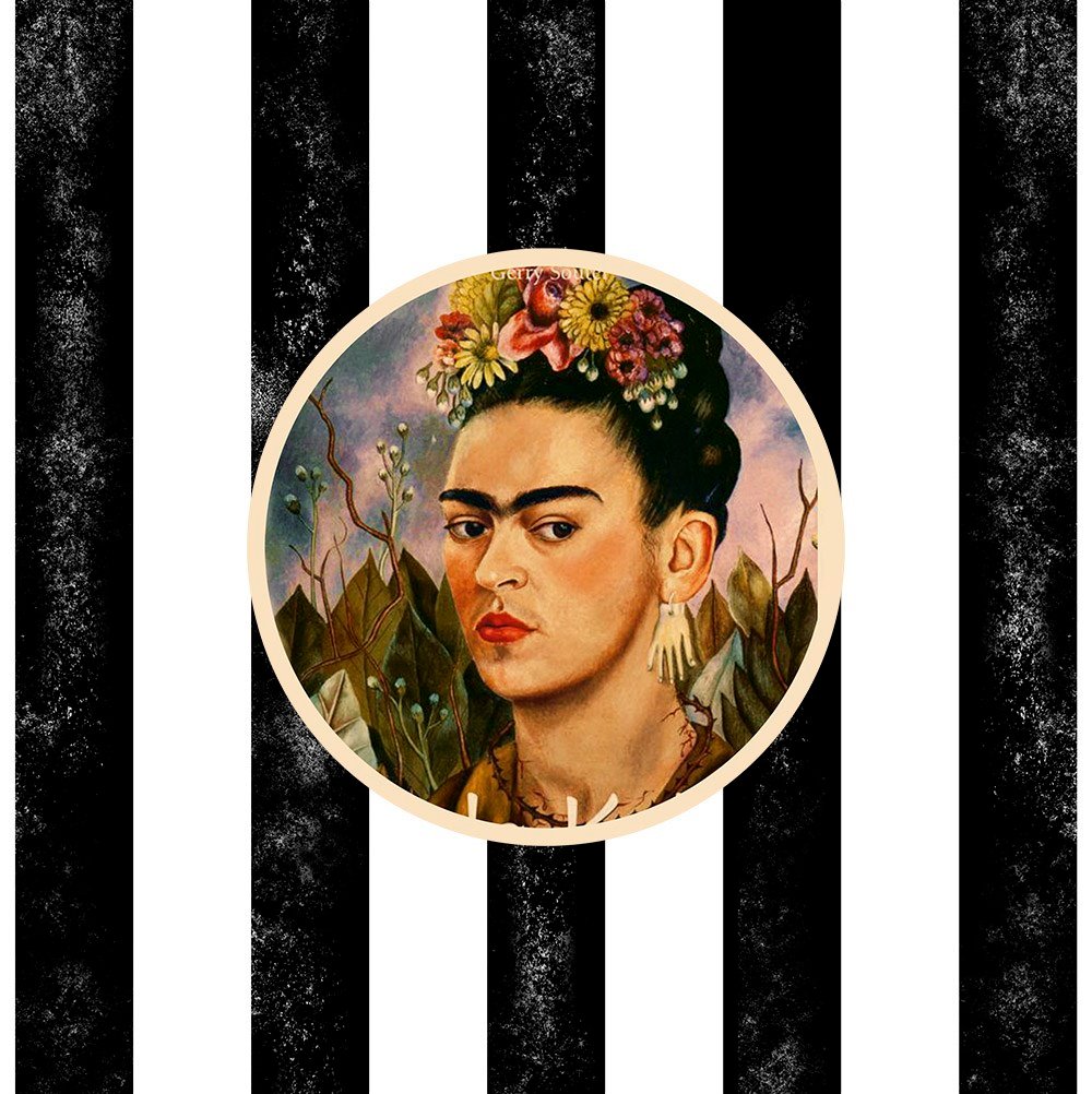 Frida Kahlo 45x45cm Pano Baskılı Kumaş