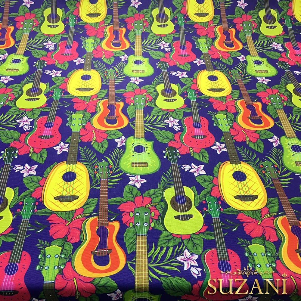 Gitar Desenli Kumaş