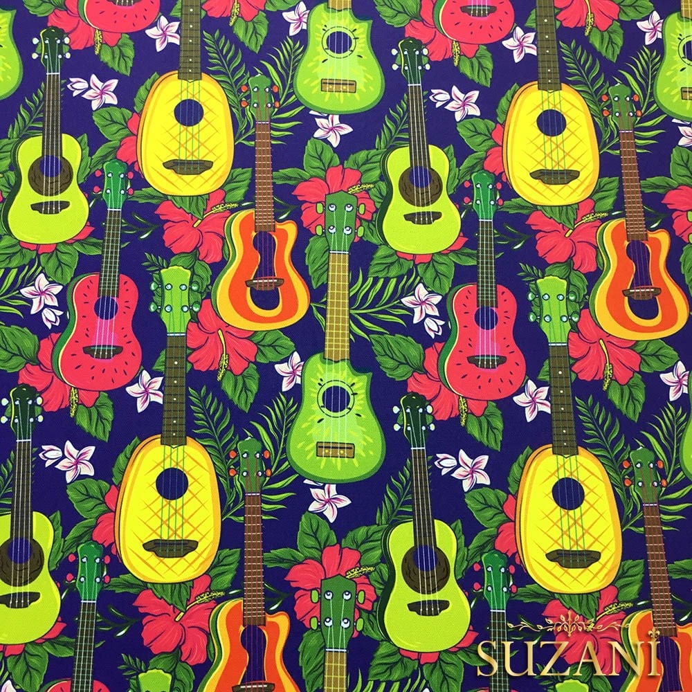 Gitar Desenli Kumaş