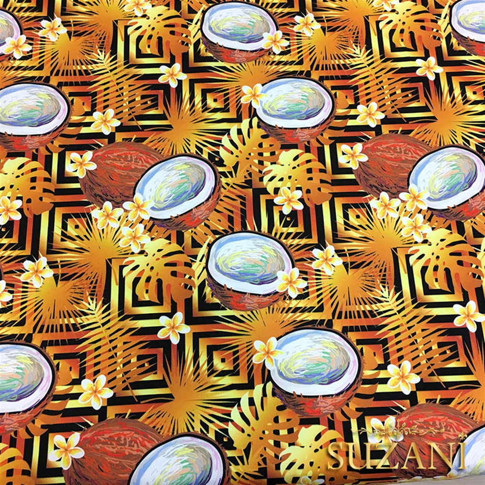 Gold Kokonat Desenli Kumaş