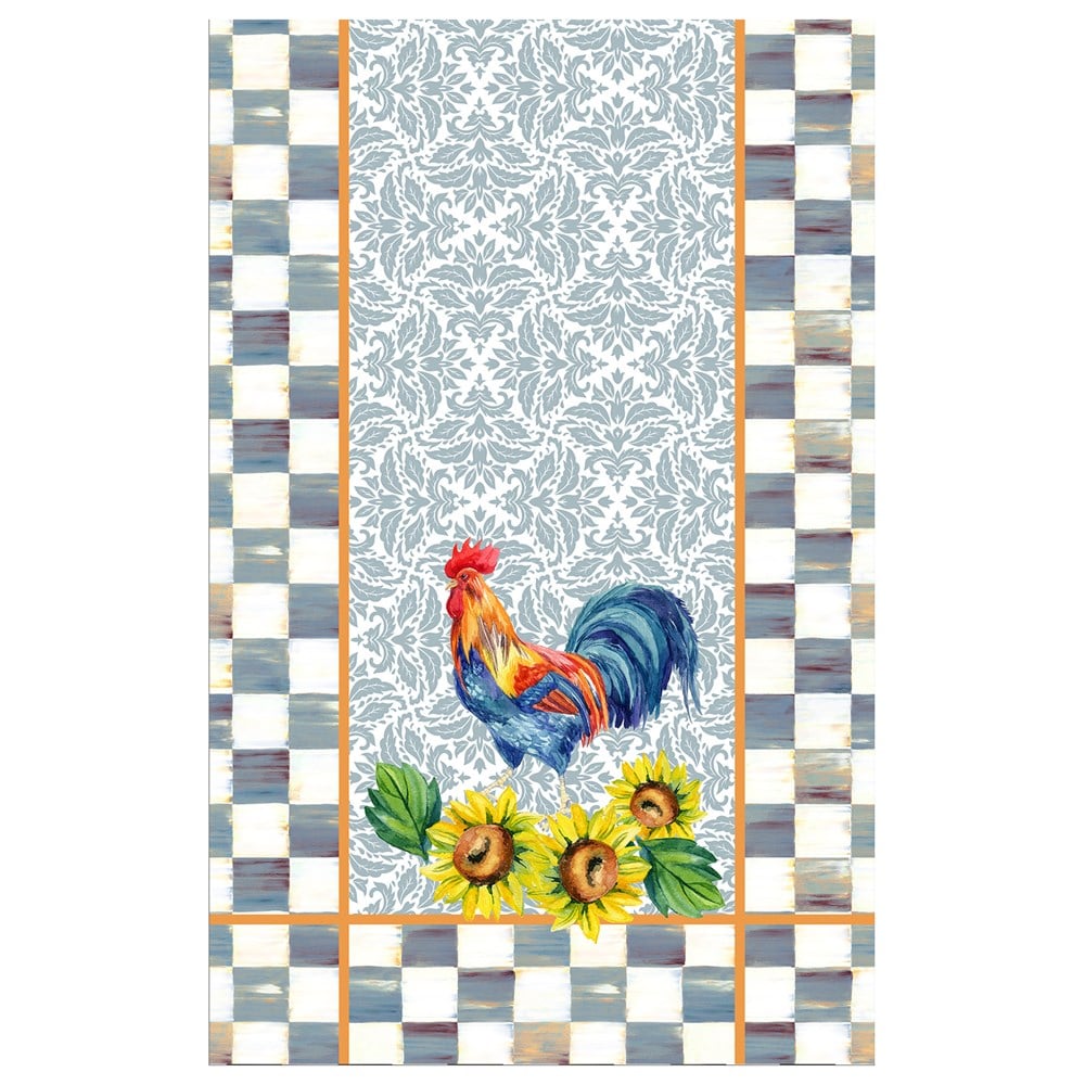 Horoz Desenli Dikişsiz 4lü Fırın Örtüsü Kumaşı