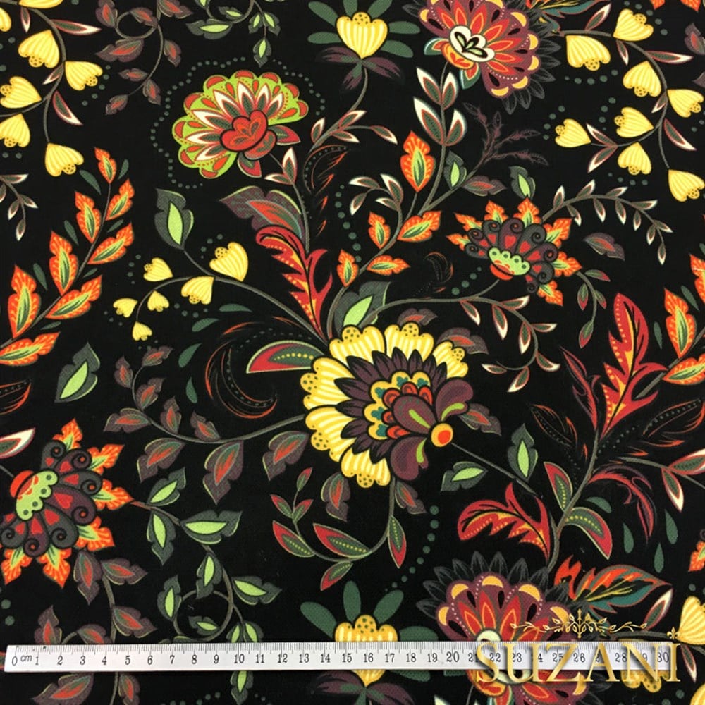 Kahve Goblen Desenli Kumaş