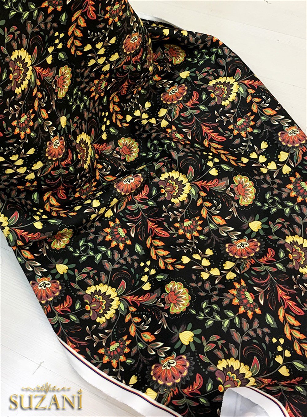 Kahve Goblen Desenli Kumaş