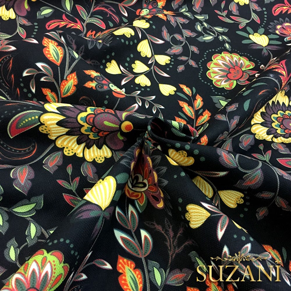 Kahve Goblen Desenli Kumaş