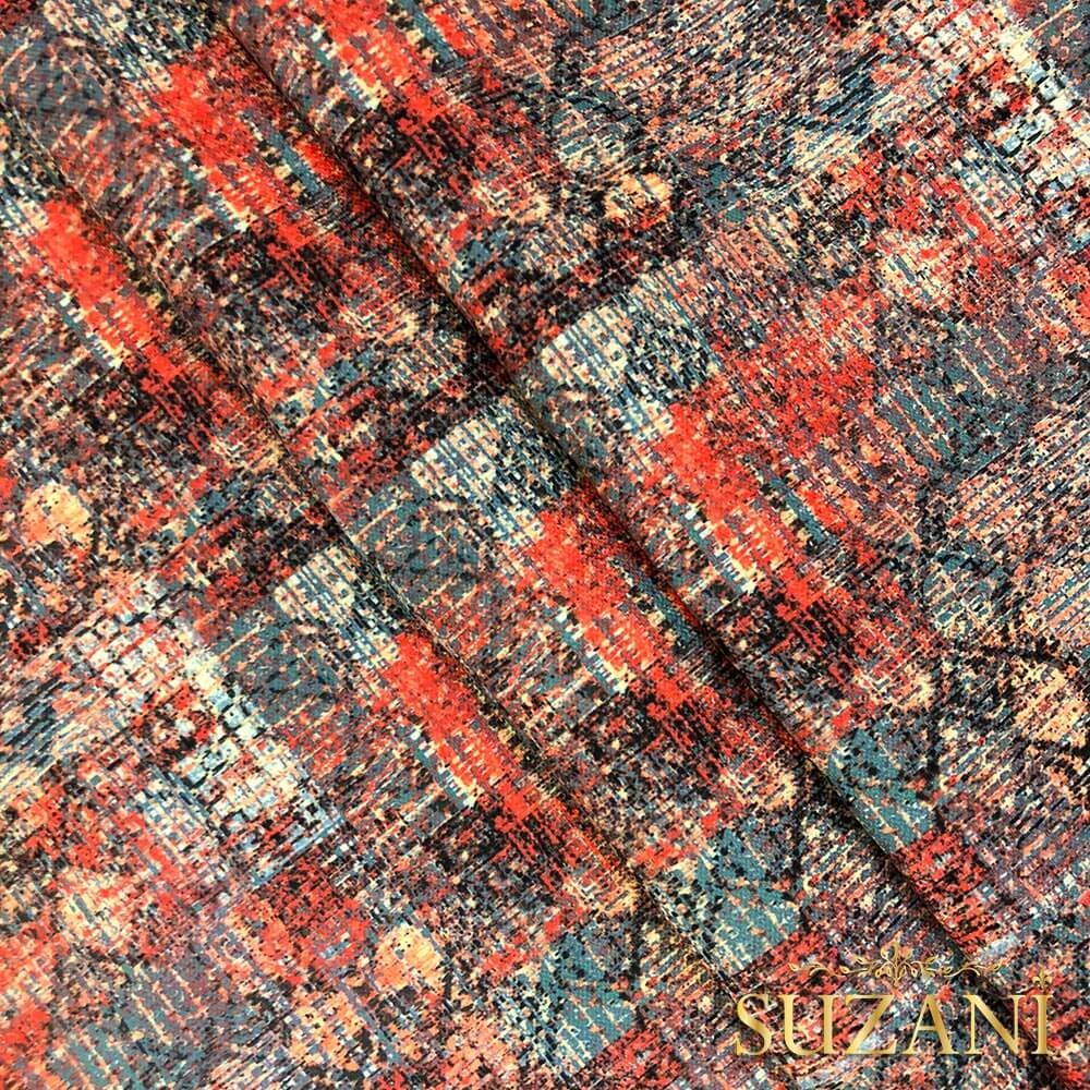 Kiremit Desenli Dijital Baskılı Kumaş