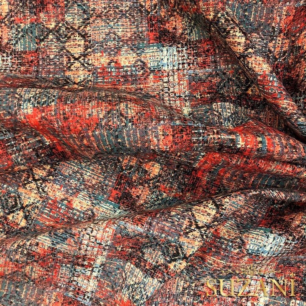 Kiremit Desenli Dijital Baskılı Kumaş