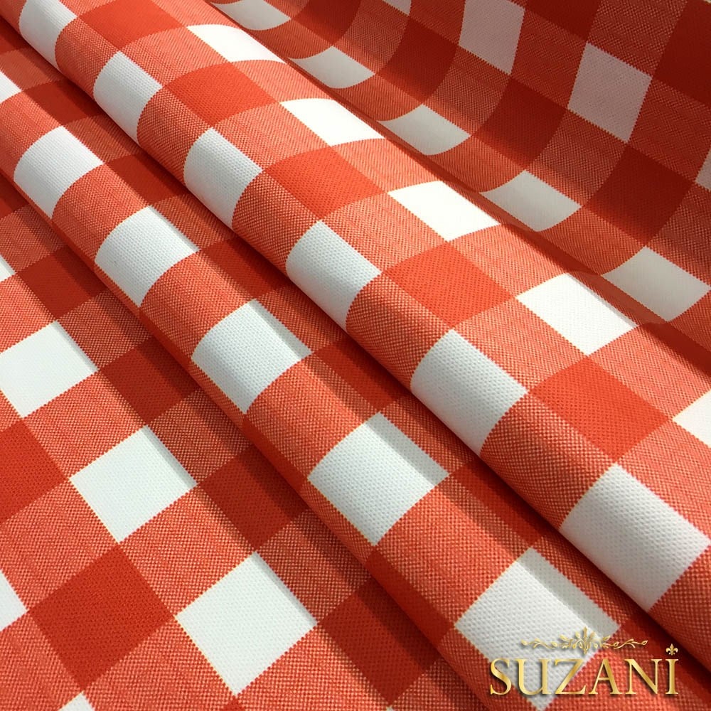 Kırmızı Beyaz Klasik Ekose Desenli Kumaş