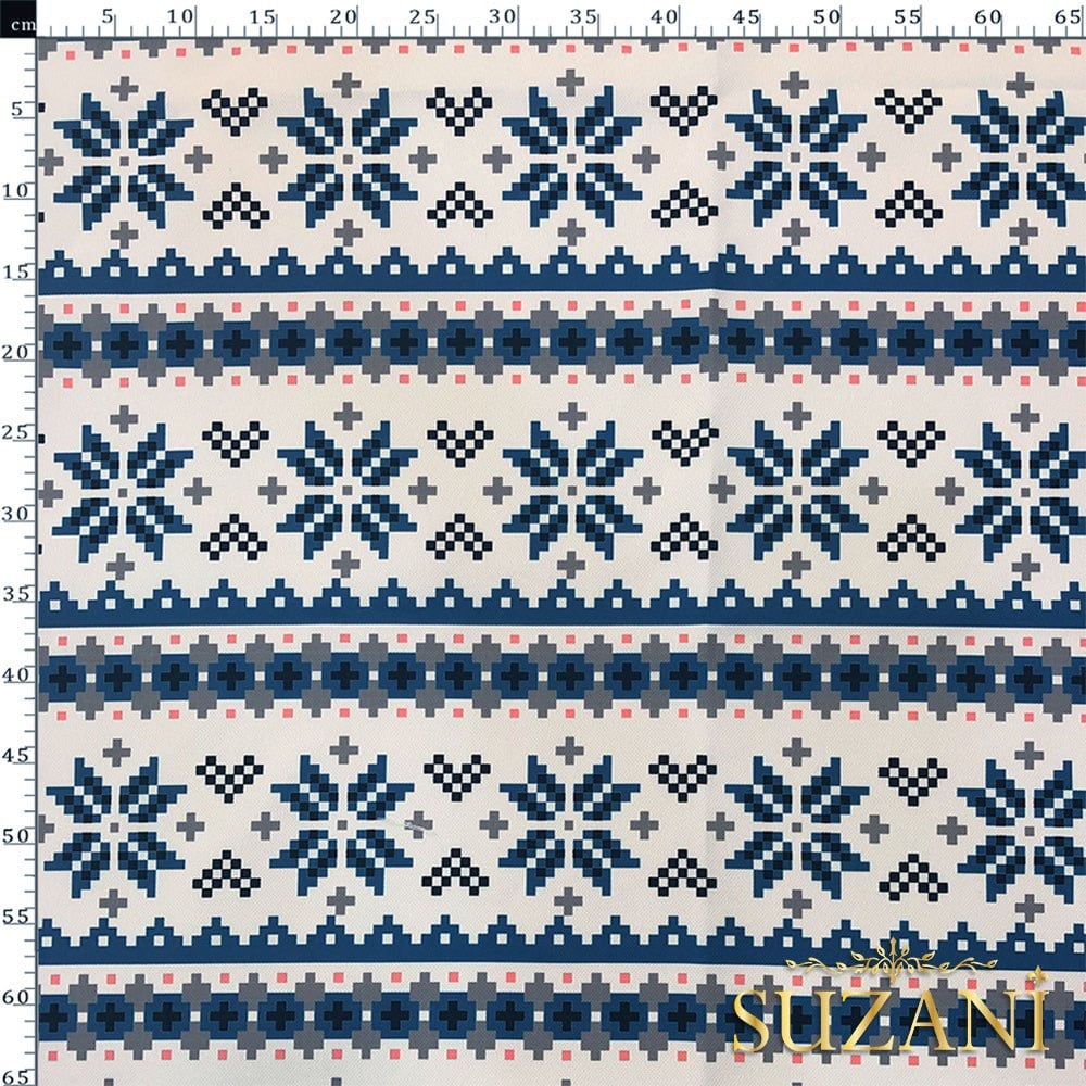 Kış Motif Desenli Dijital Baskılı Kumaş