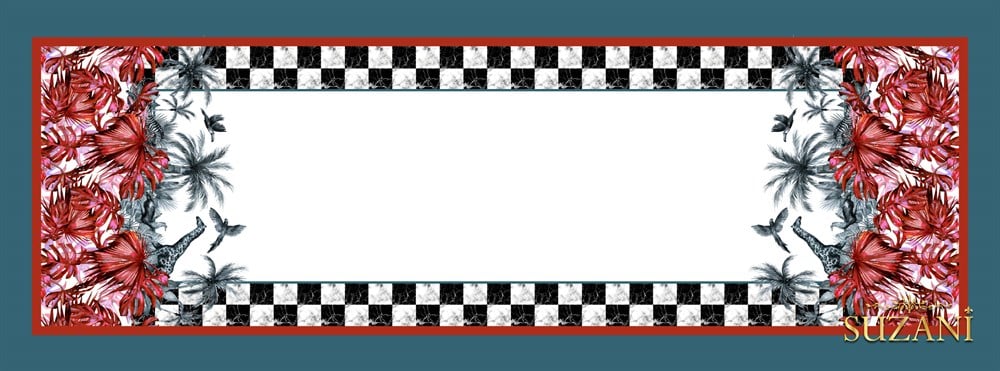 Kızıl Devetabanı Desenli Dikişsiz Runner Kumaşı