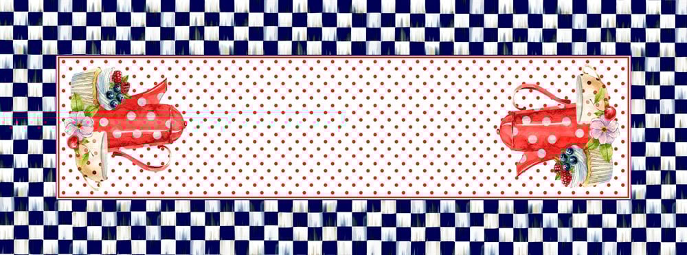 Lacivert Dama Desenli Dikişsiz Runner Kumaşı