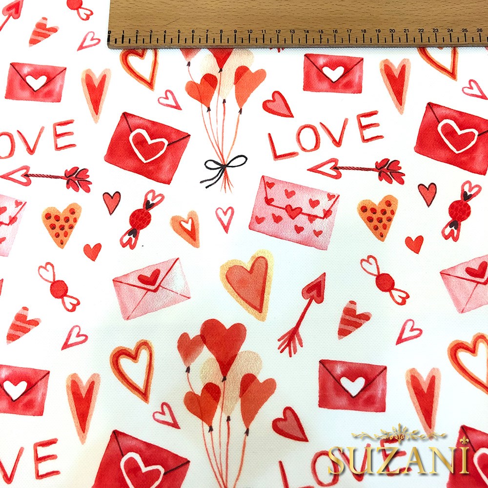 Love Yazılı Dijital Baskılı Kumaş