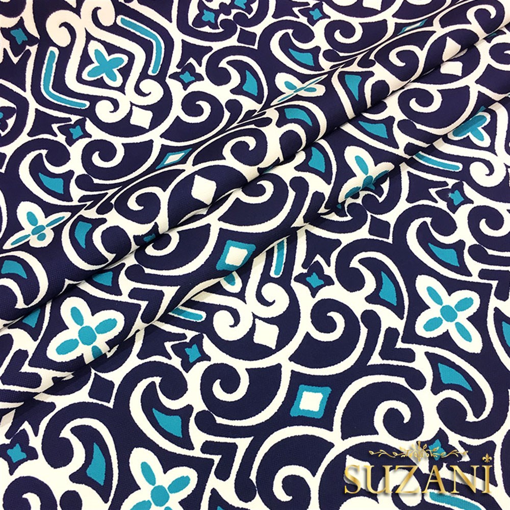 Marin Damask Desenli Kumaş