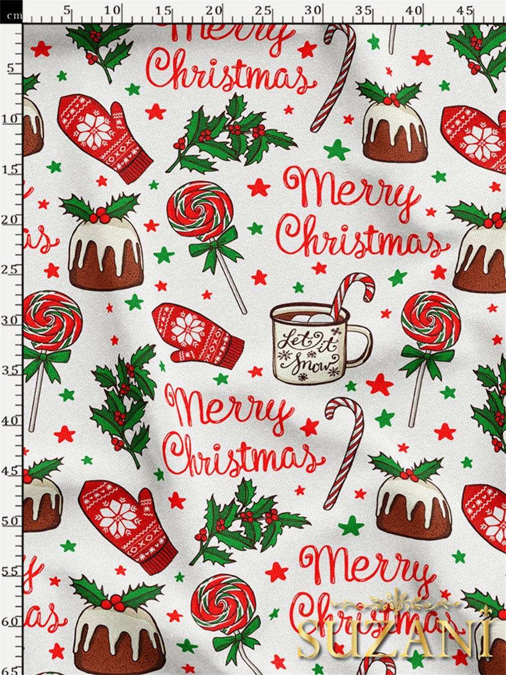 Merry Christmas Dijital Baskılı Kumaş