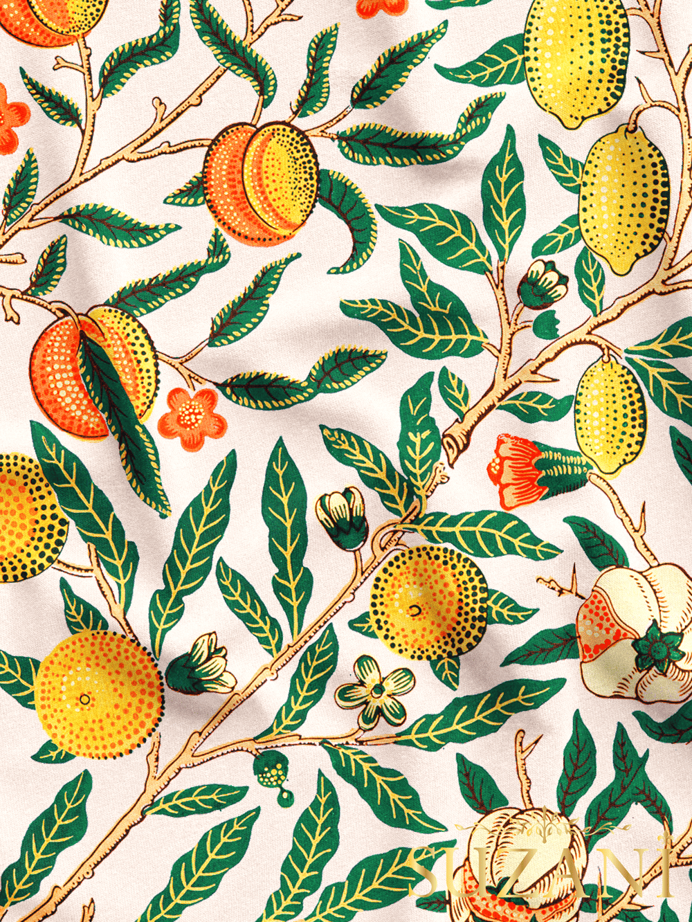 Meyve Ağacı Desenli Dijital Baskılı Kumaş
