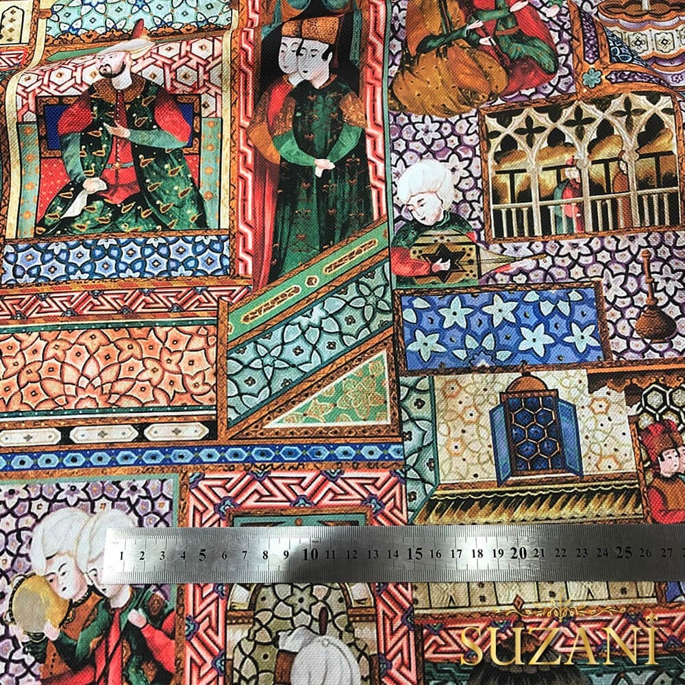 Minyatür Desenli Dijital Baskılı Kumaş