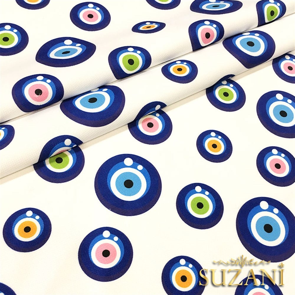 Nazar Boncuğu Desenli Kumaş