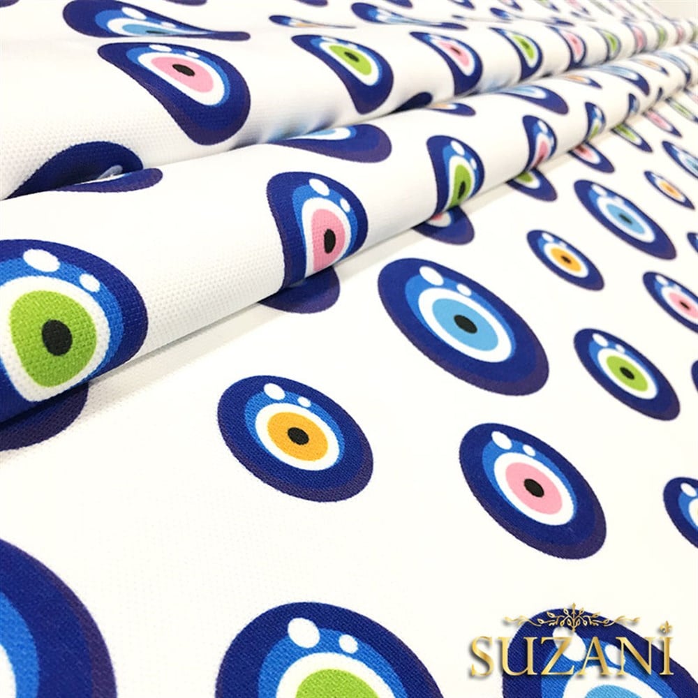 Nazar Boncuğu Desenli Kumaş