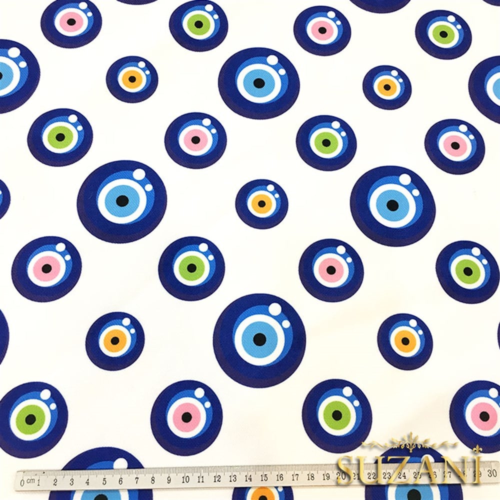Nazar Boncuğu Desenli Kumaş