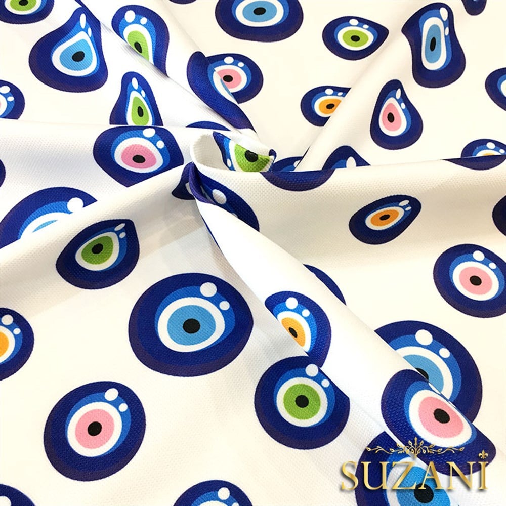 Nazar Boncuğu Desenli Kumaş