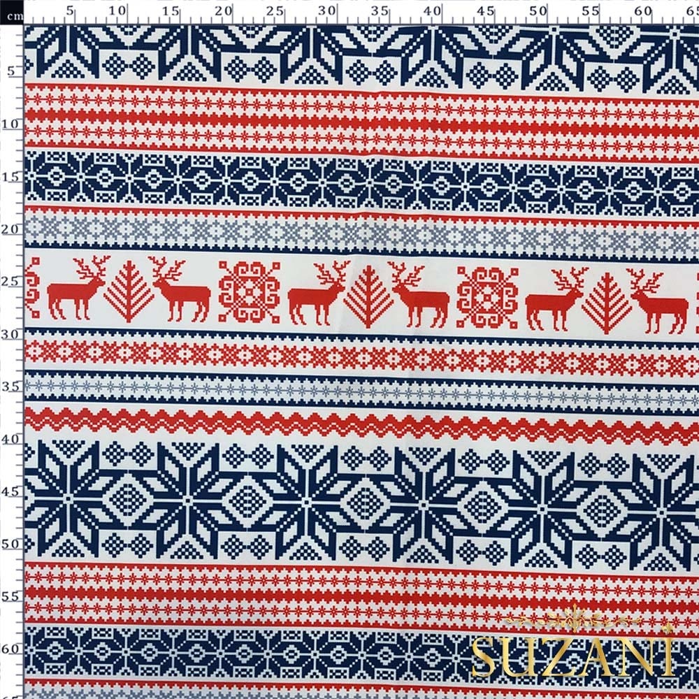 Örme Kış Desenli Dijital Baskılı Kumaş