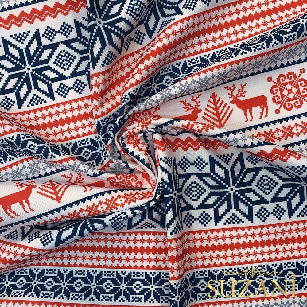 Örme Kış Desenli Dijital Baskılı Kumaş