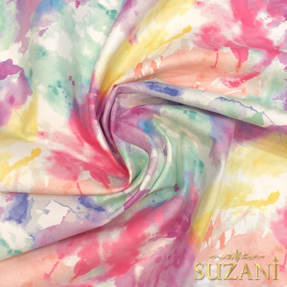 Pastel Batik Desenli Dijital Baskılı Kumaş