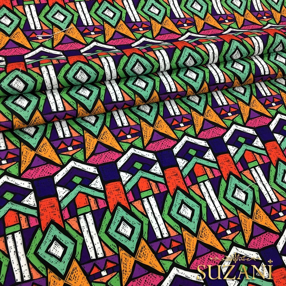 Pastel Etnik Desenli Kumaş