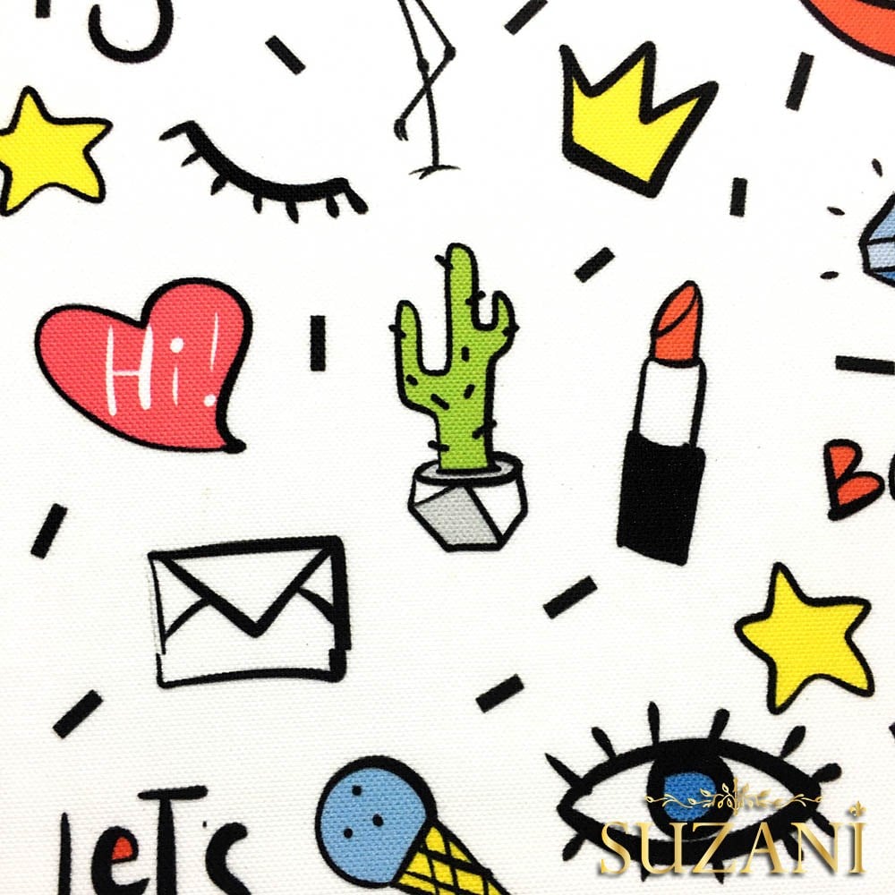 Pop Art Dudak Desenli Kumaş