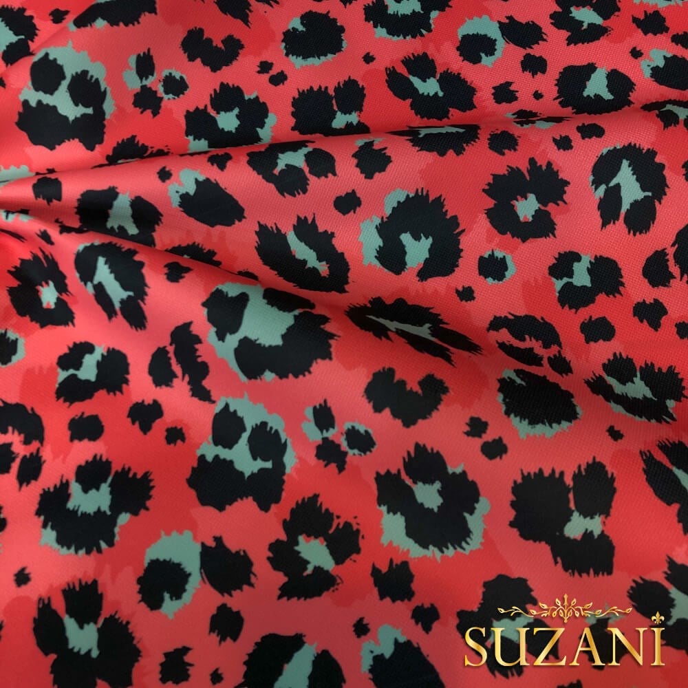 Popart Leopar Desenli Dijital Baskılı Kumaş